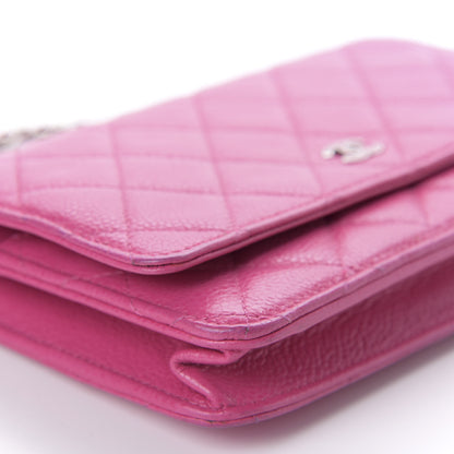 Chanel Caviar Quilted Wallet on Chain WOC Pink 6 of 11