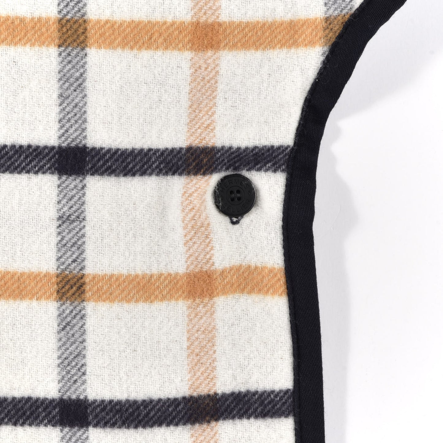 Wool Cashmere Sikkim Calfskin Reversible Camail Poncho Navy Camail