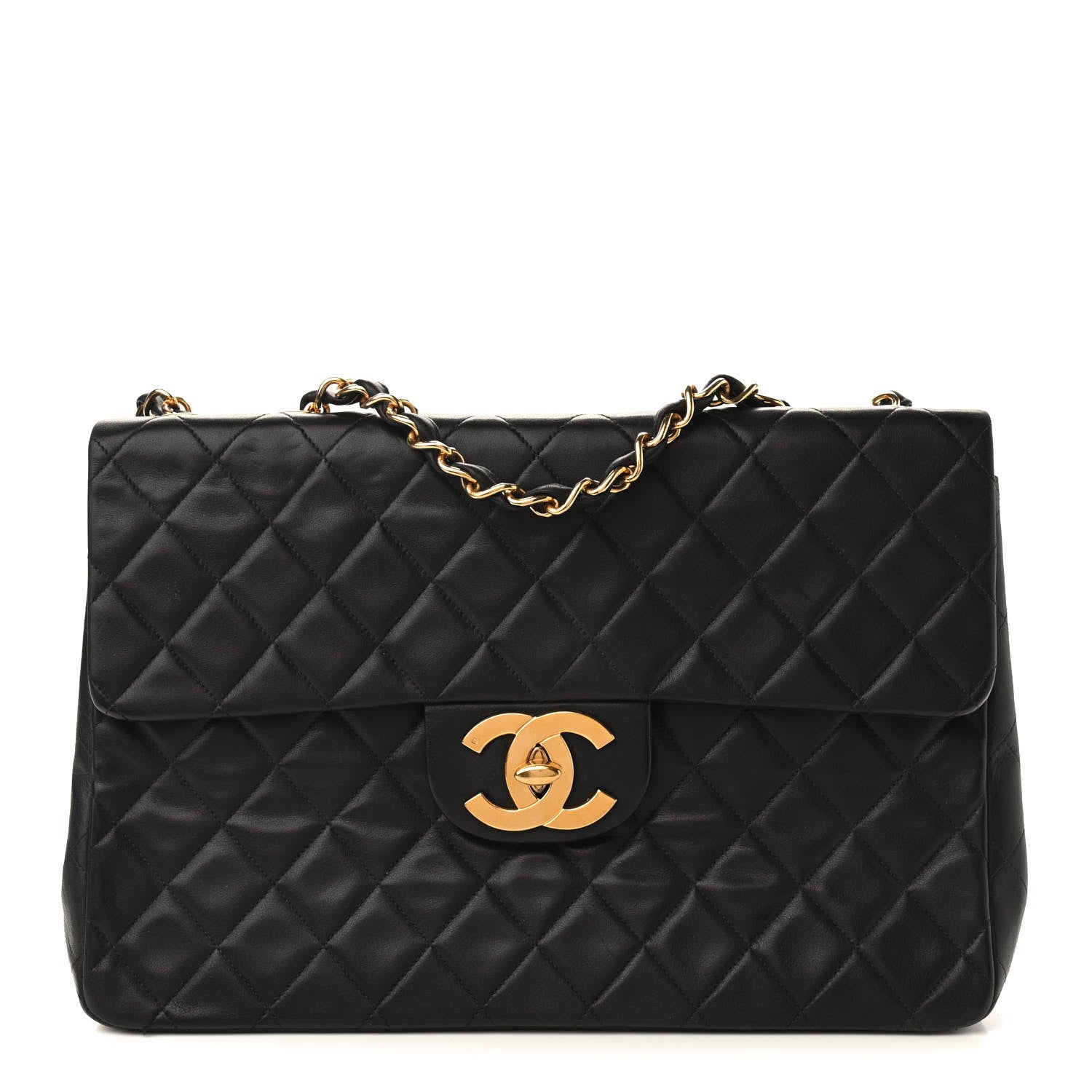 Chanel Lambskin Quilted XL Jumbo Single Flap Black 1 of 11