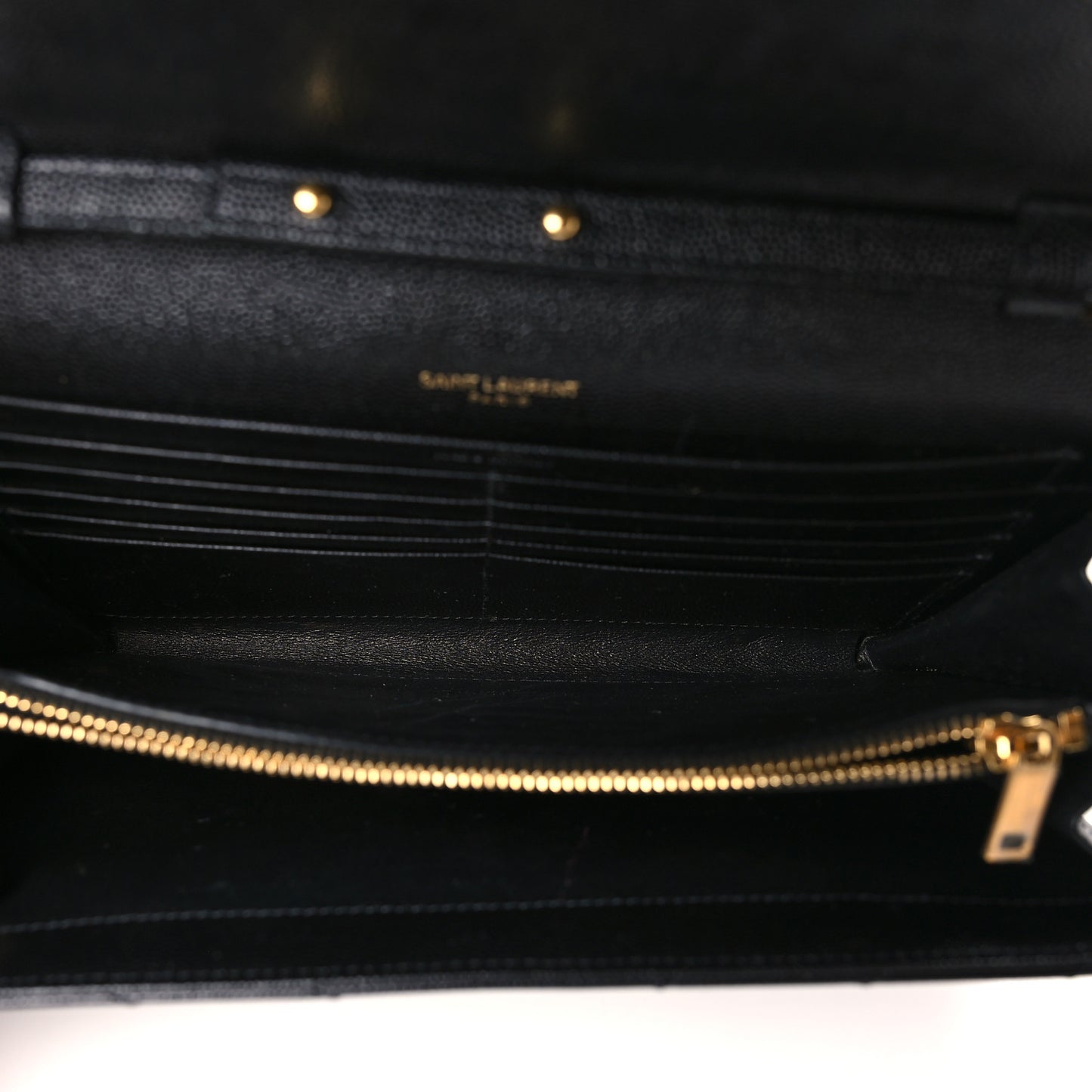 Grain De Poudre Matelasse Chevron Monogram Chain Wallet Black