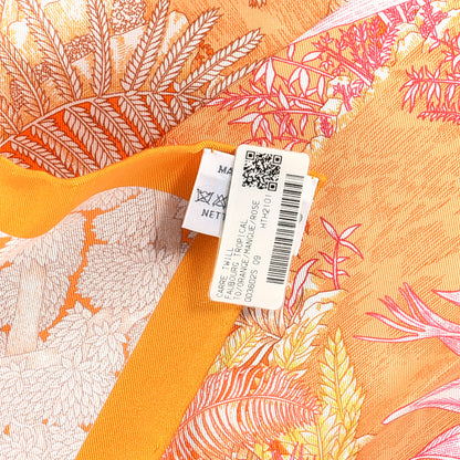 Hermes Silk Faubourg Tropical Scarf 90 Orange Mangue Rose 3 of 3