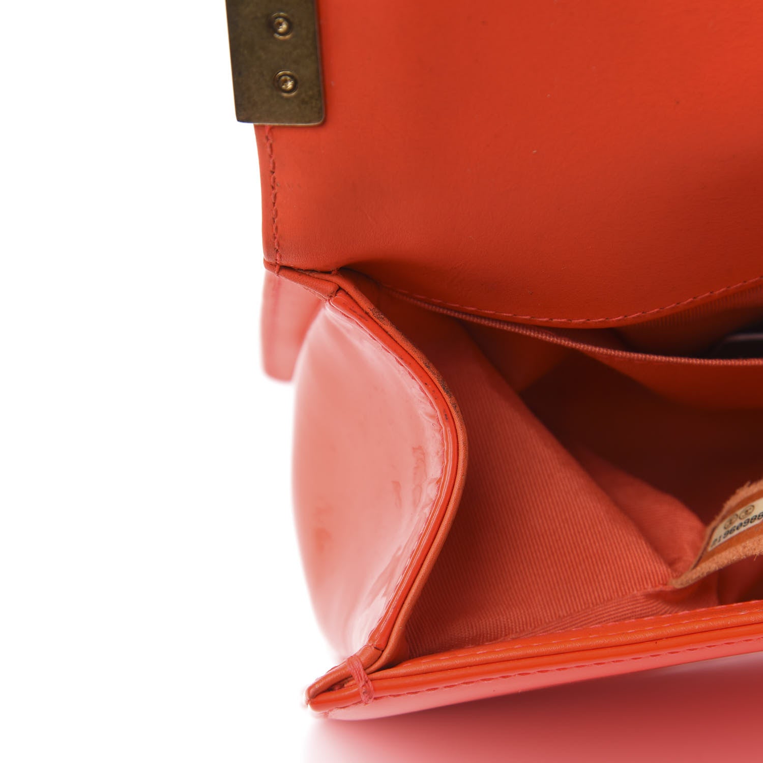 Chanel Patent Quilted Medium Boy Flap Orange 11 of 16