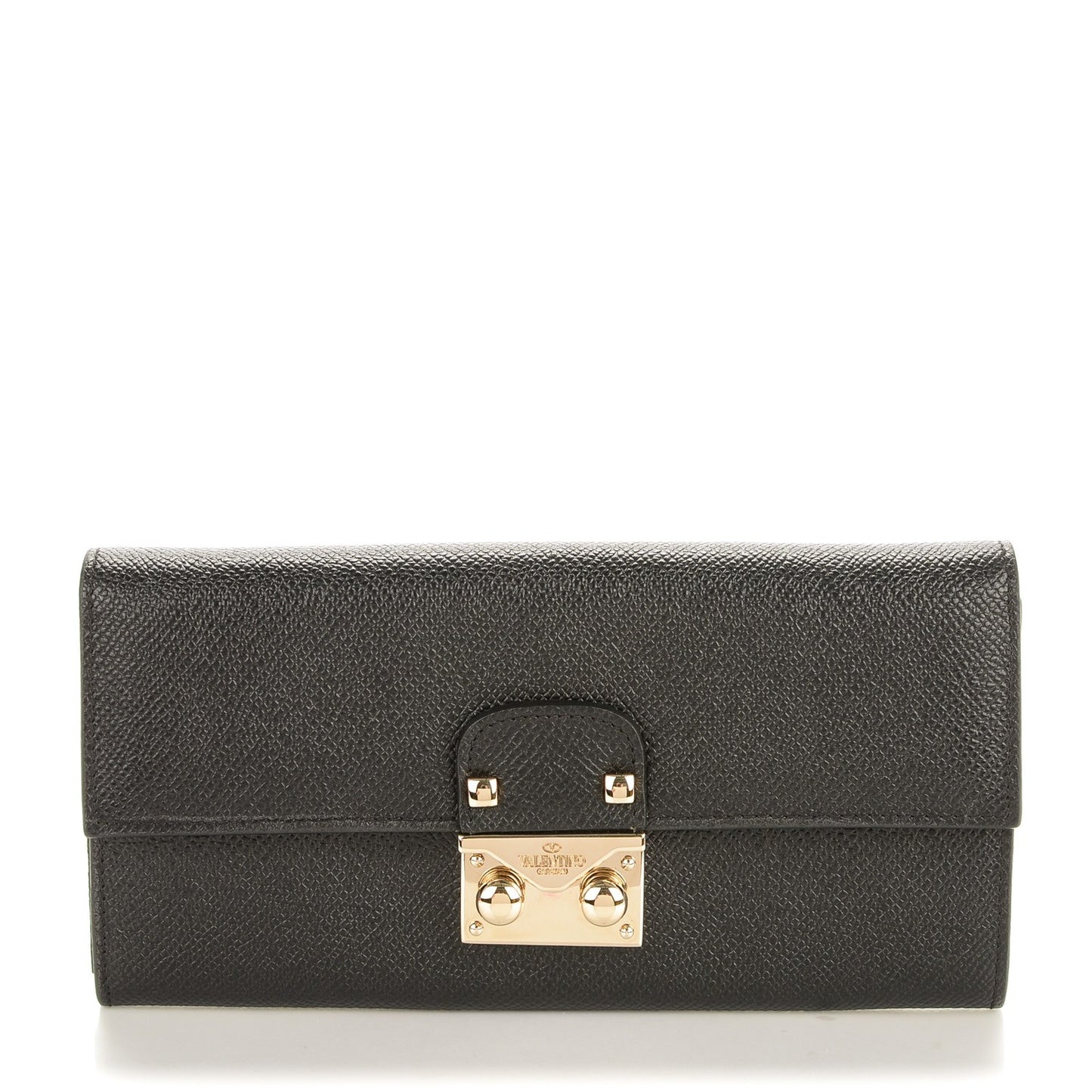 Calfskin Continental Flap Wallet Black