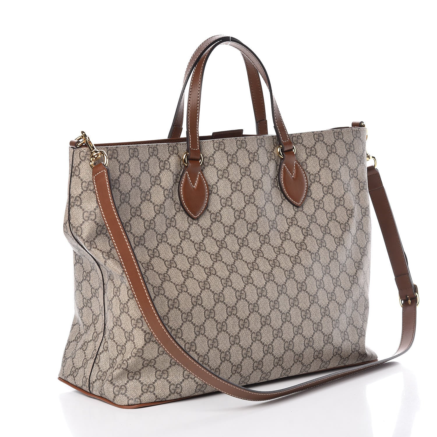Gucci Soft GG Supreme Monogram Medium Crossbody Tote Beige Cuir 4 of 12