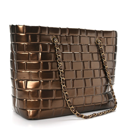 Chanel Vinyl Quilted Large Frozen Tote Bronze 3 of 9