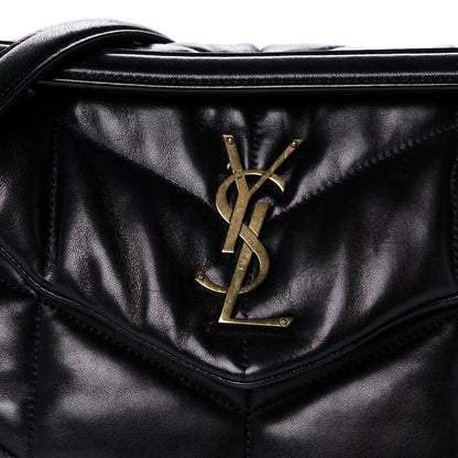 Saint Laurent Lambskin Quilted Small Loulou Puffer Monogram Chain Satchel Black 8 of 11