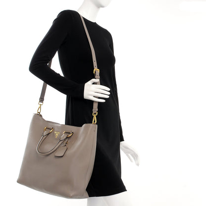 Prada Vitello Daino Tote Argilla 2 of 10