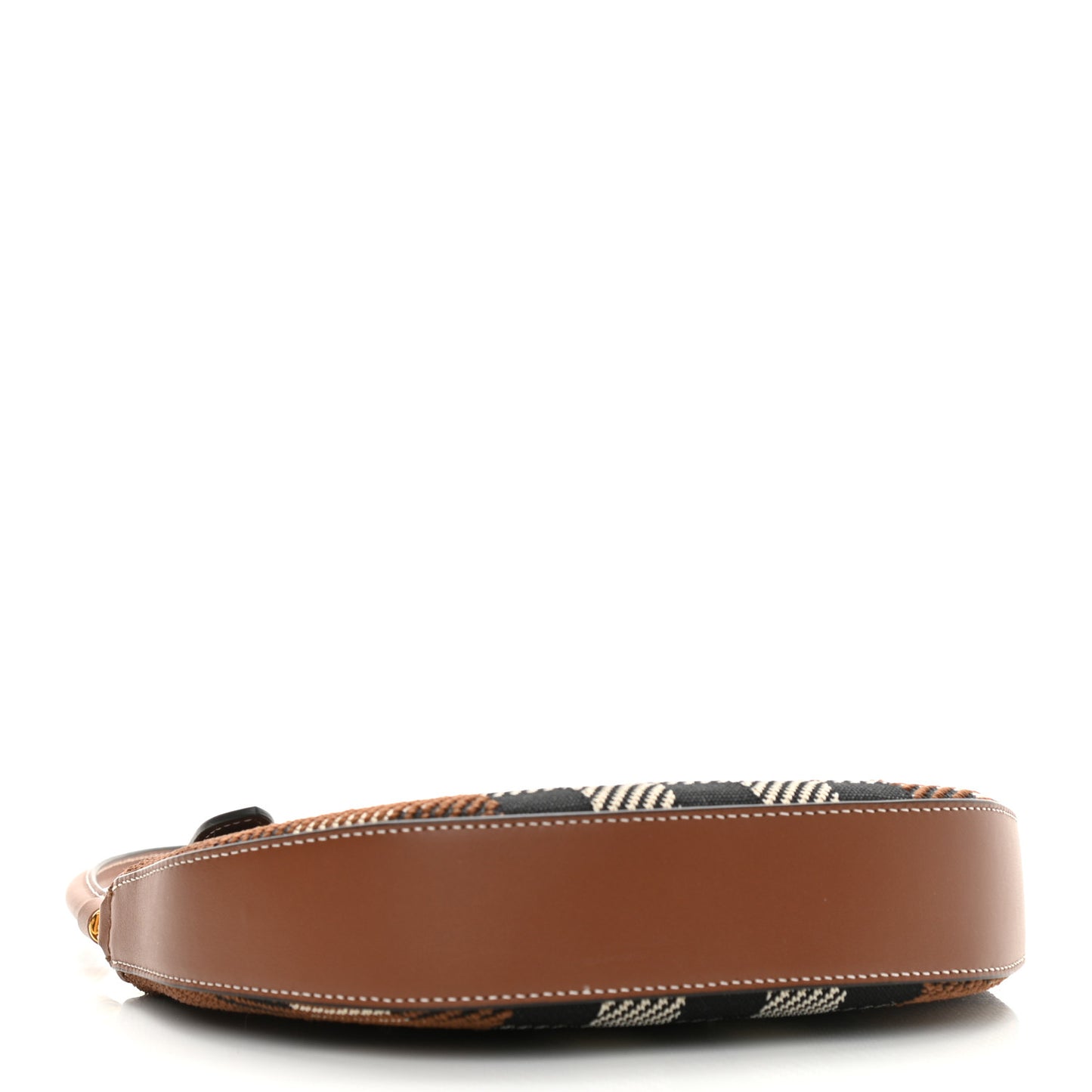 Canvas Calfskin Check Knitted Small Olympia Birch Brown