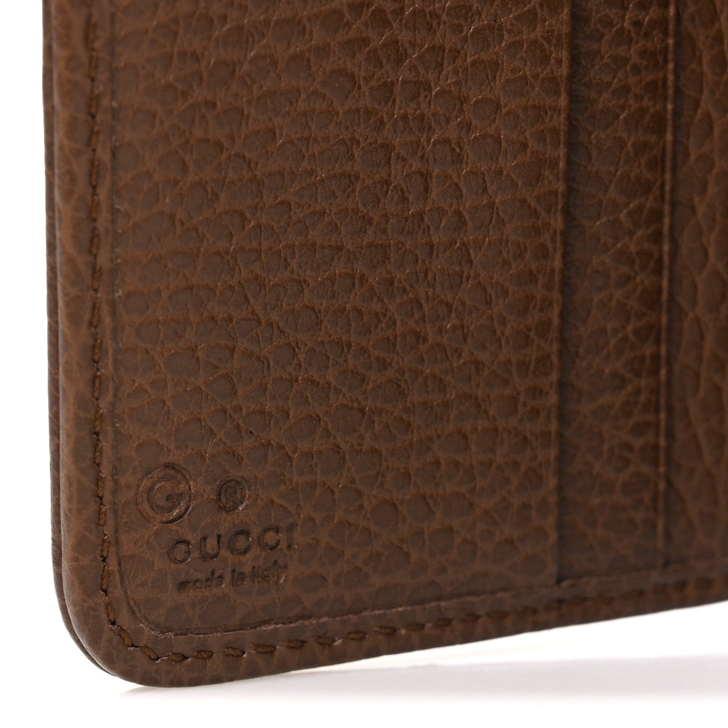 Gucci Monogram Dollar Calfskin Zip Around French Wallet Beige Ebony Tabacco 6 of 7