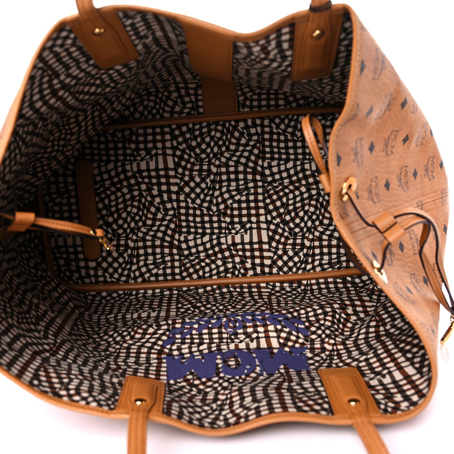 Visetos Large Liz Reversible Shopper Tote Cognac