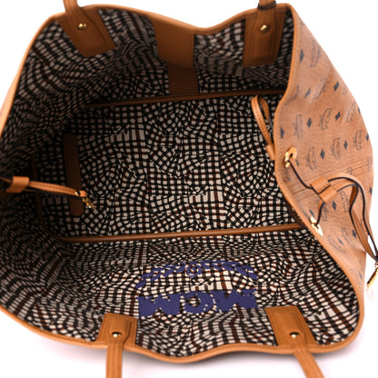 MCM Visetos Large Liz Reversible Shopper Tote Cognac 6 of 14