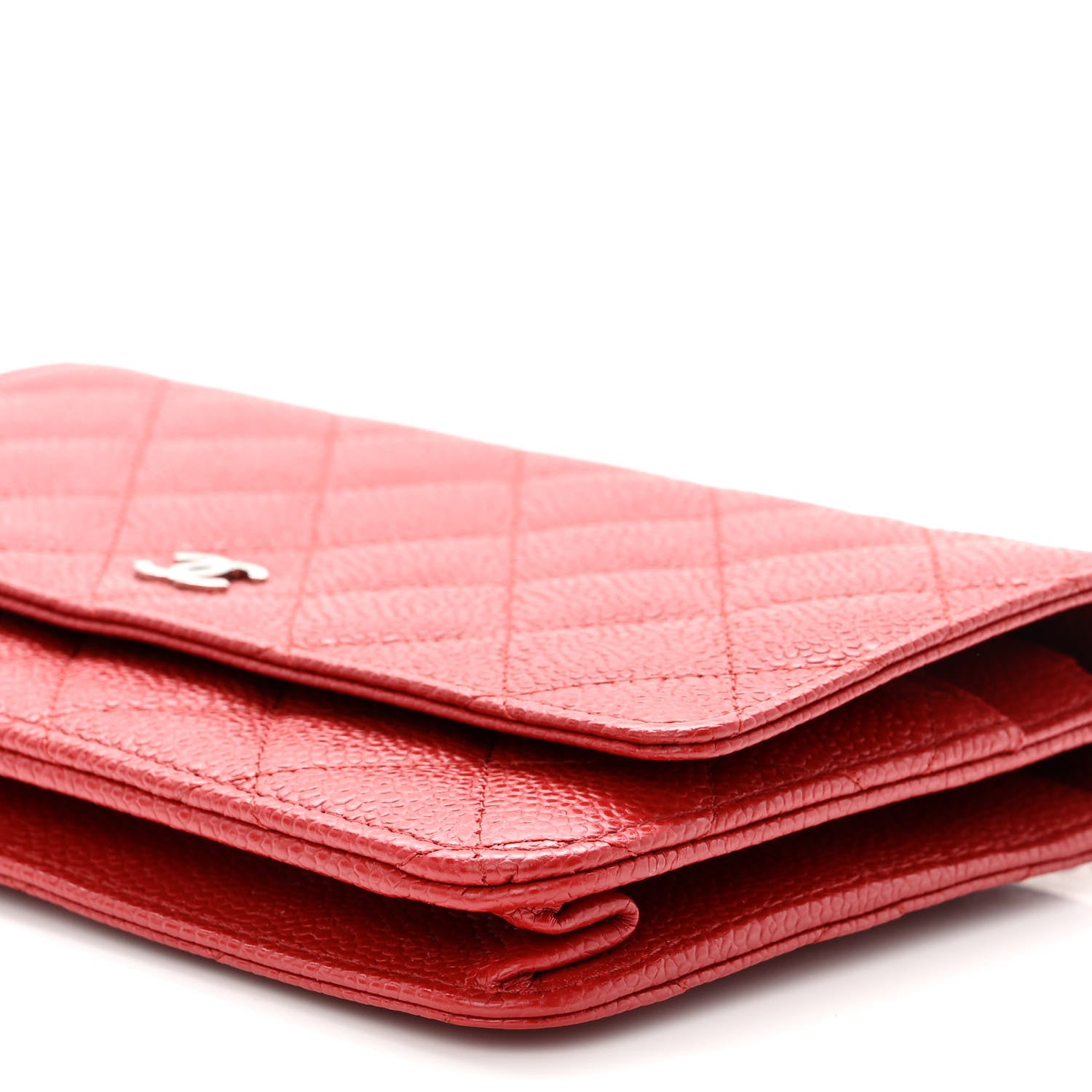 Chanel Caviar Quilted Wallet On Chain WOC Dark Red 11 of 11