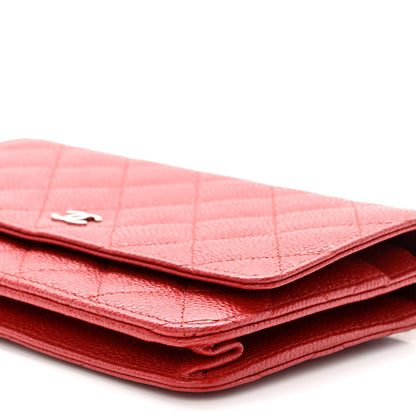 Chanel Caviar Quilted Wallet On Chain WOC Dark Red 11 of 11