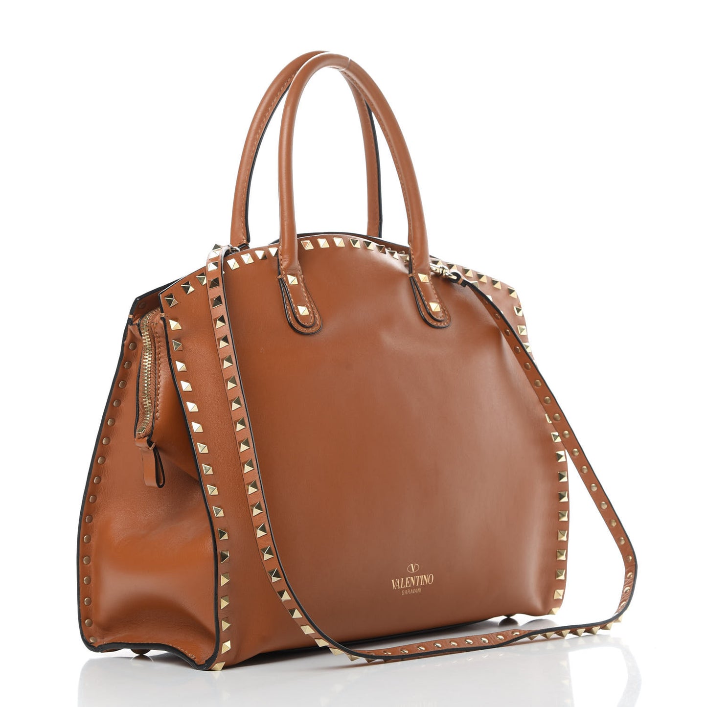 Vitello Rockstud Dome Shopper Light Cuir