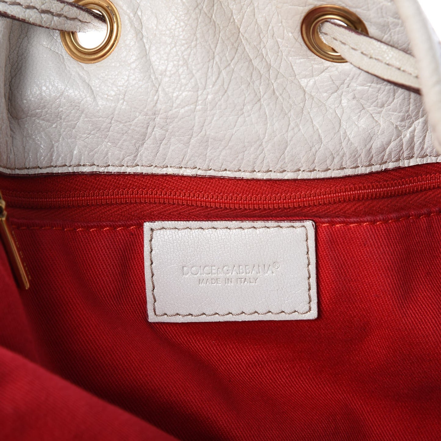 Calfskin Drawstring Bucket Shoulder Bag White