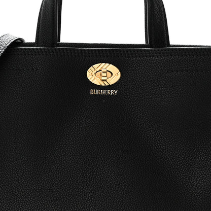Burberry Grainy Calfskin Nova Check Mini Cotswolds Tote Black 7 of 9