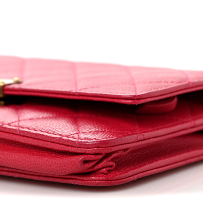 Chanel Caviar Quilted Golden Class Wallet On Chain WOC Fuchsia 7 of 9