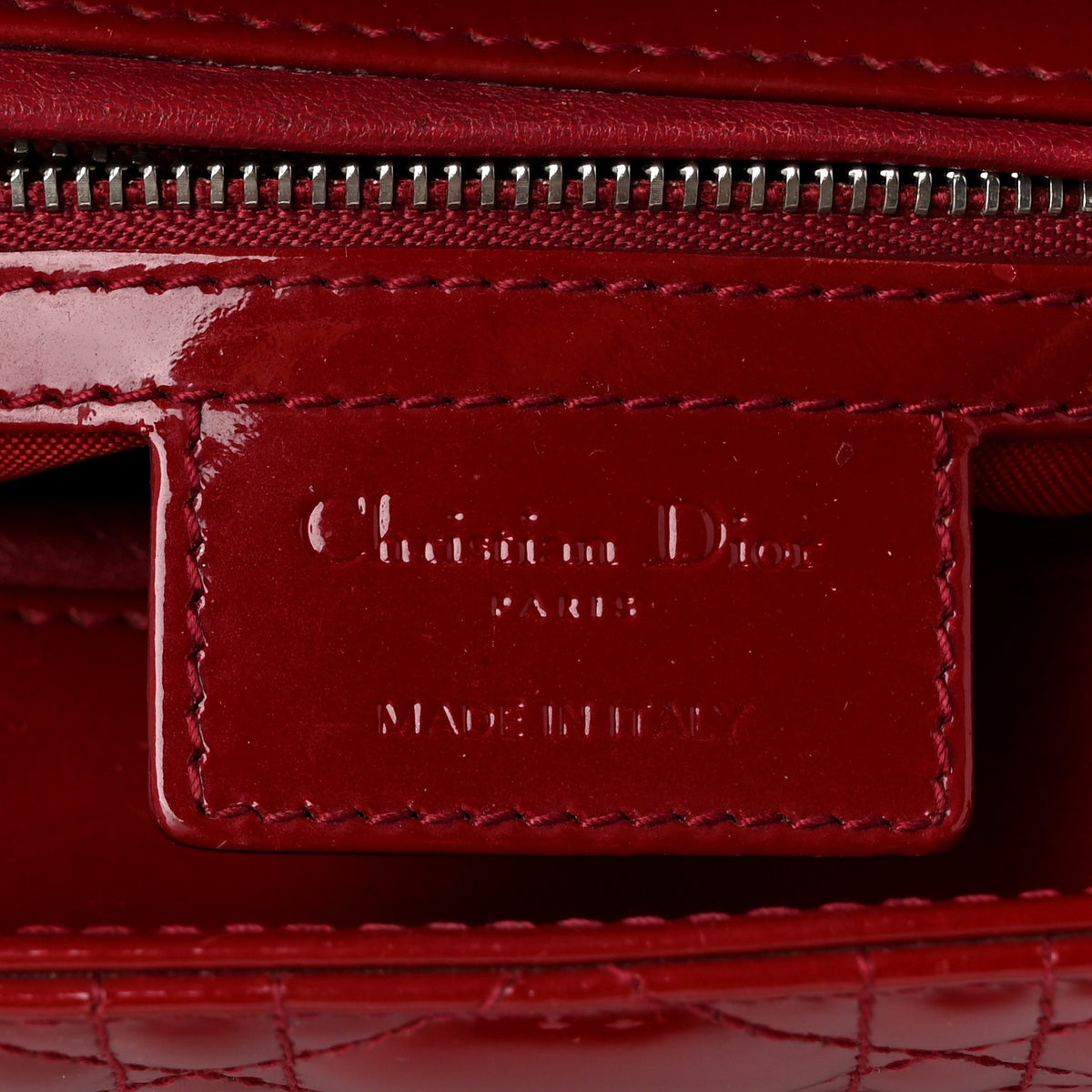 Patent Cannage Medium Lady Dior Red
