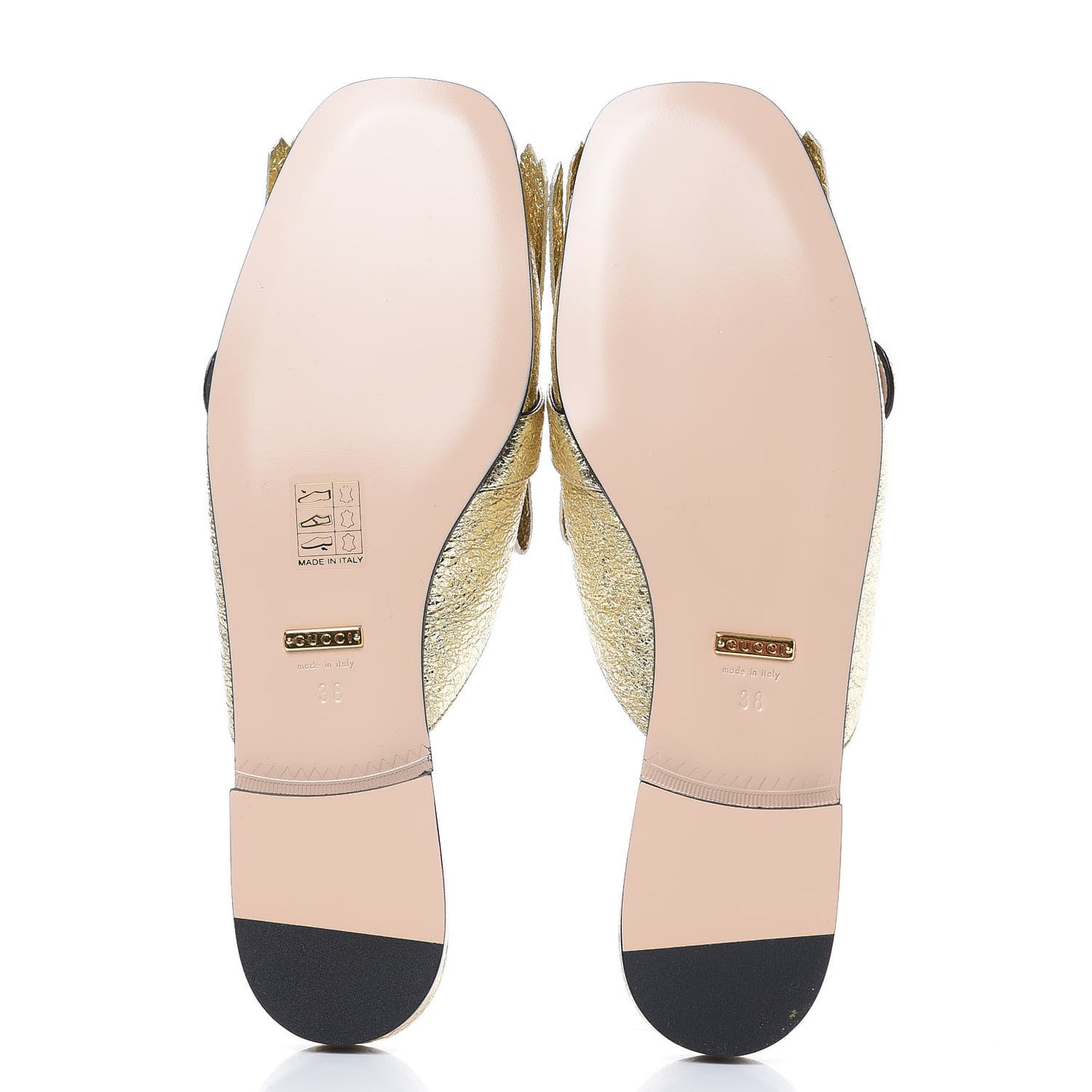 Galassia Womens GG Marmont Fringe Slippers 38 Platino