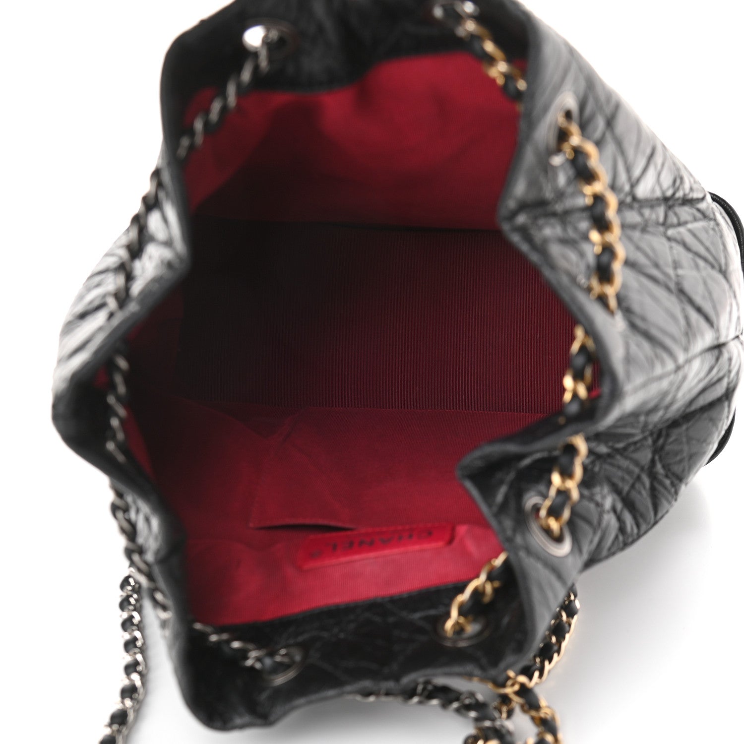 Chanel Aged Calfskin Quilted Gabrielle Backpack Black 5 of 9