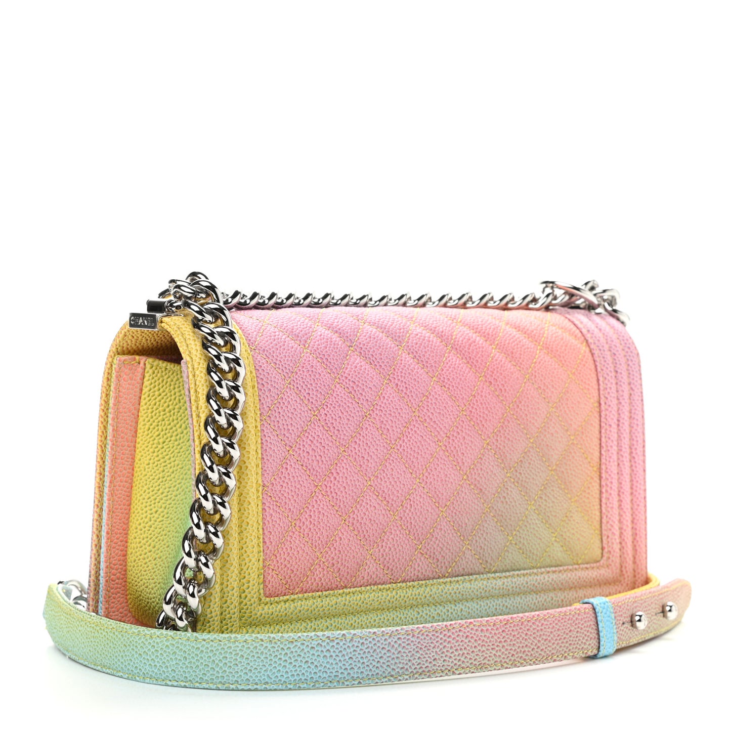 Caviar Quilted Medium Cuba Rainbow Boy Flap Multicolor
