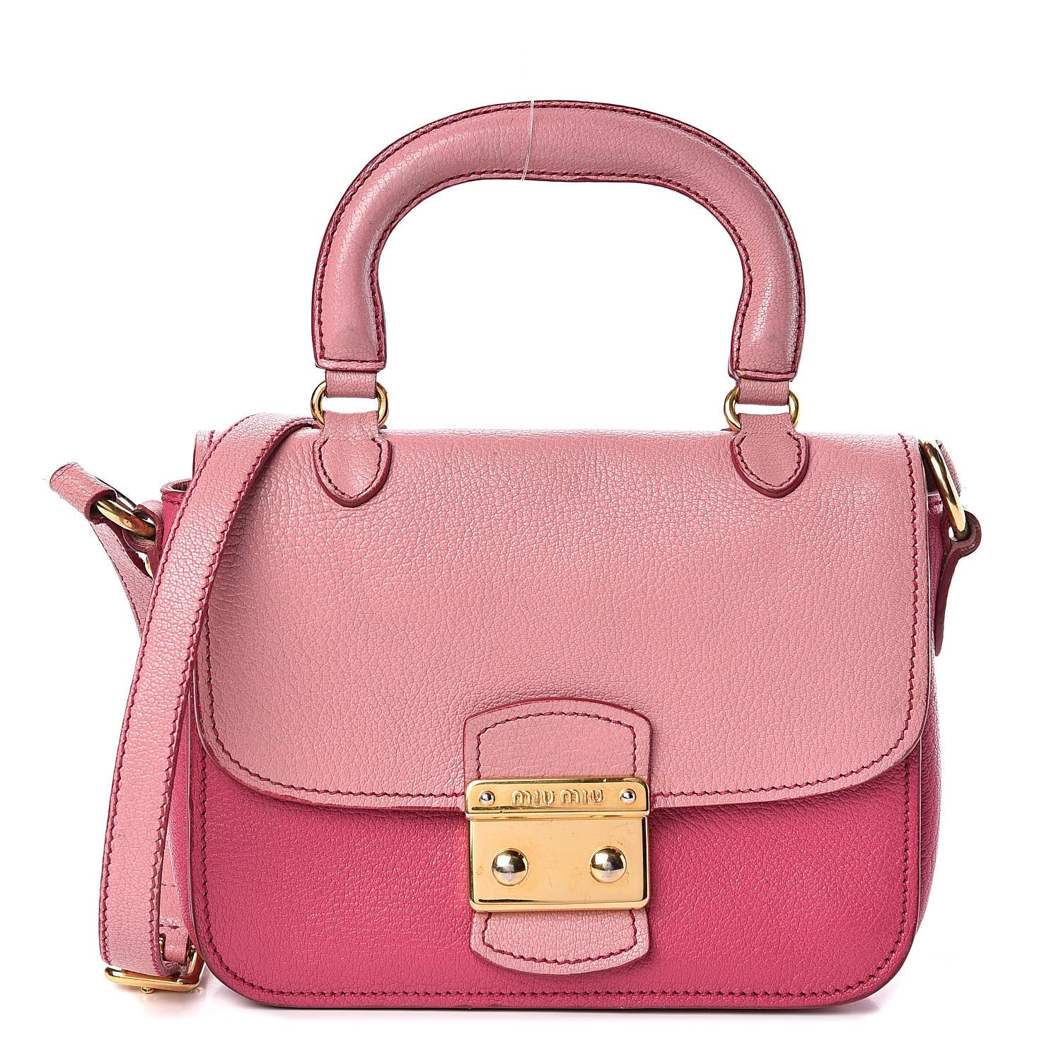 Miu Miu Goatskin Madras Shoulder Bag Rosa Peonia 1 of 10