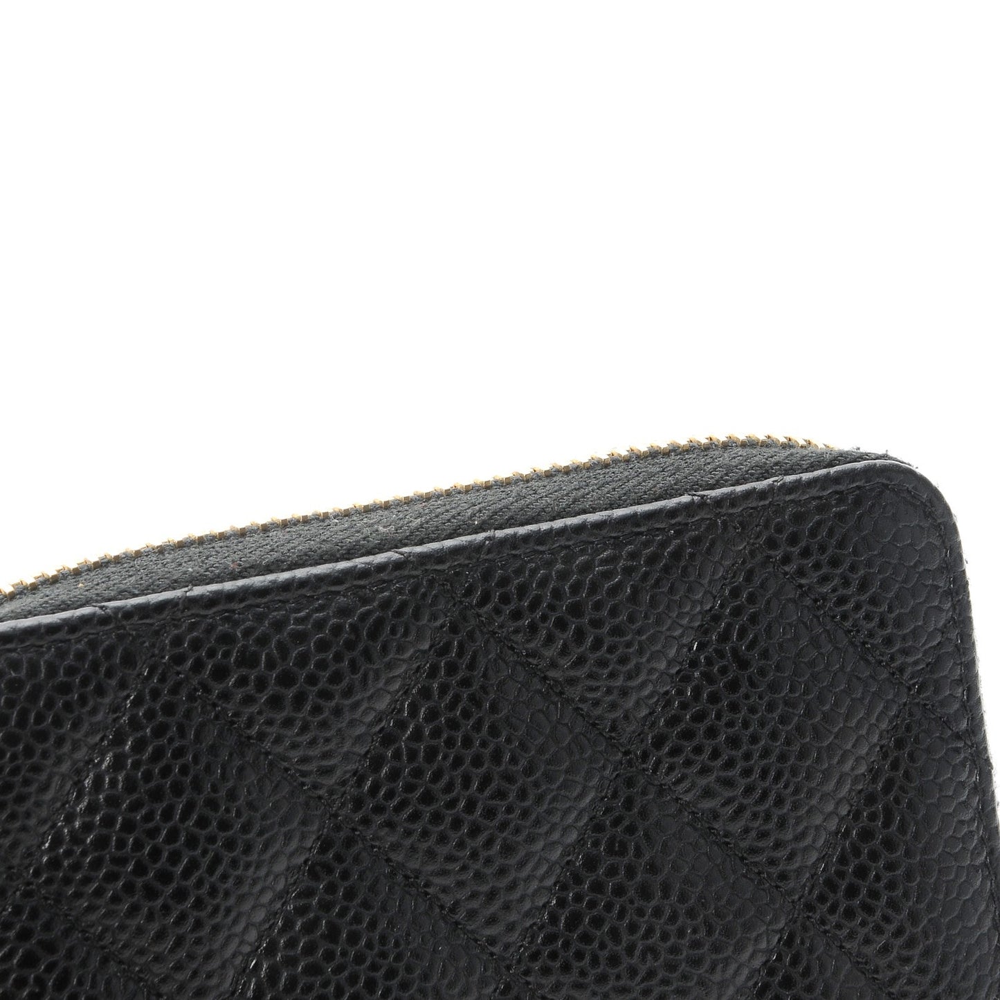 Caviar Quilted Zip Coin Purse Black