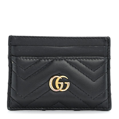 Gucci Calfskin Matelasse GG Marmont Card Holder Black 1 of 10