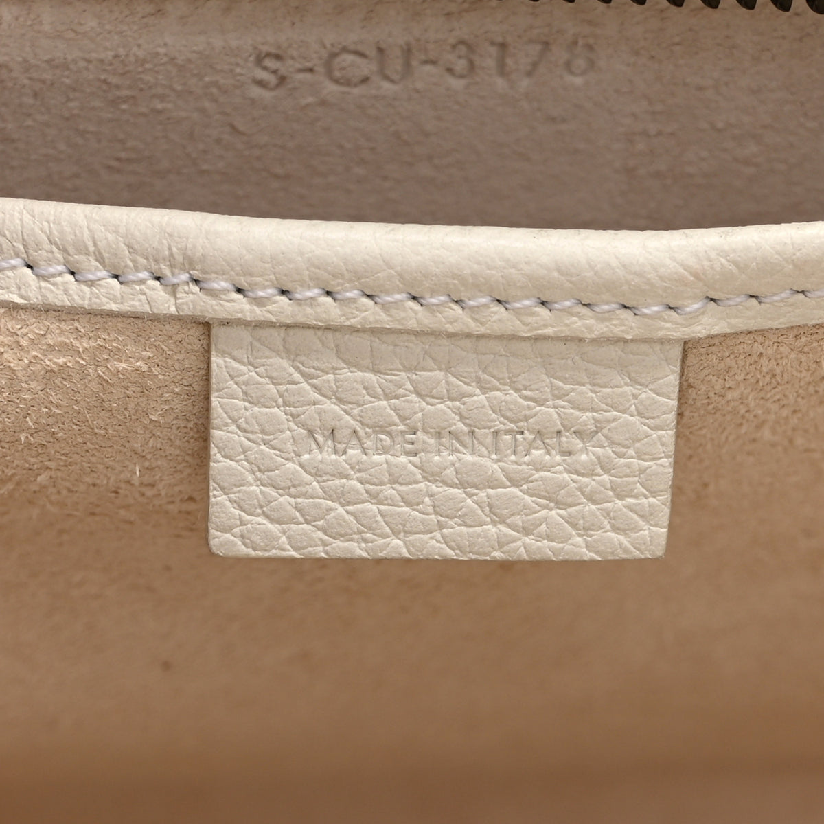 Drummed Calfskin Nano Luggage White