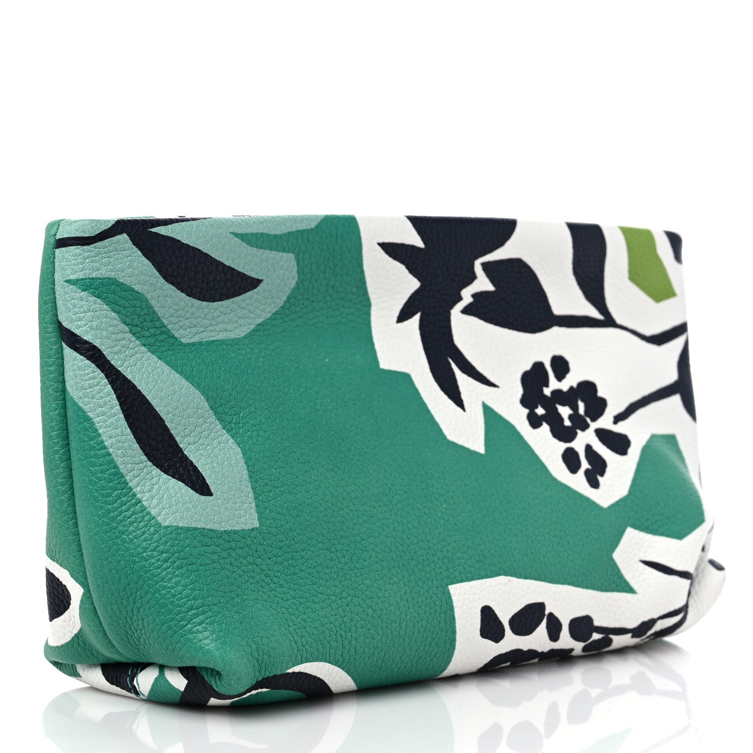 Burberry Prorsum Grained Calfskin Print Pouch Lawn Green Aqua Green 3 of 12