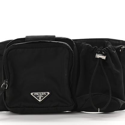 Prada Nylon Metal Triple Pocket Belt Bag Black 8 of 11