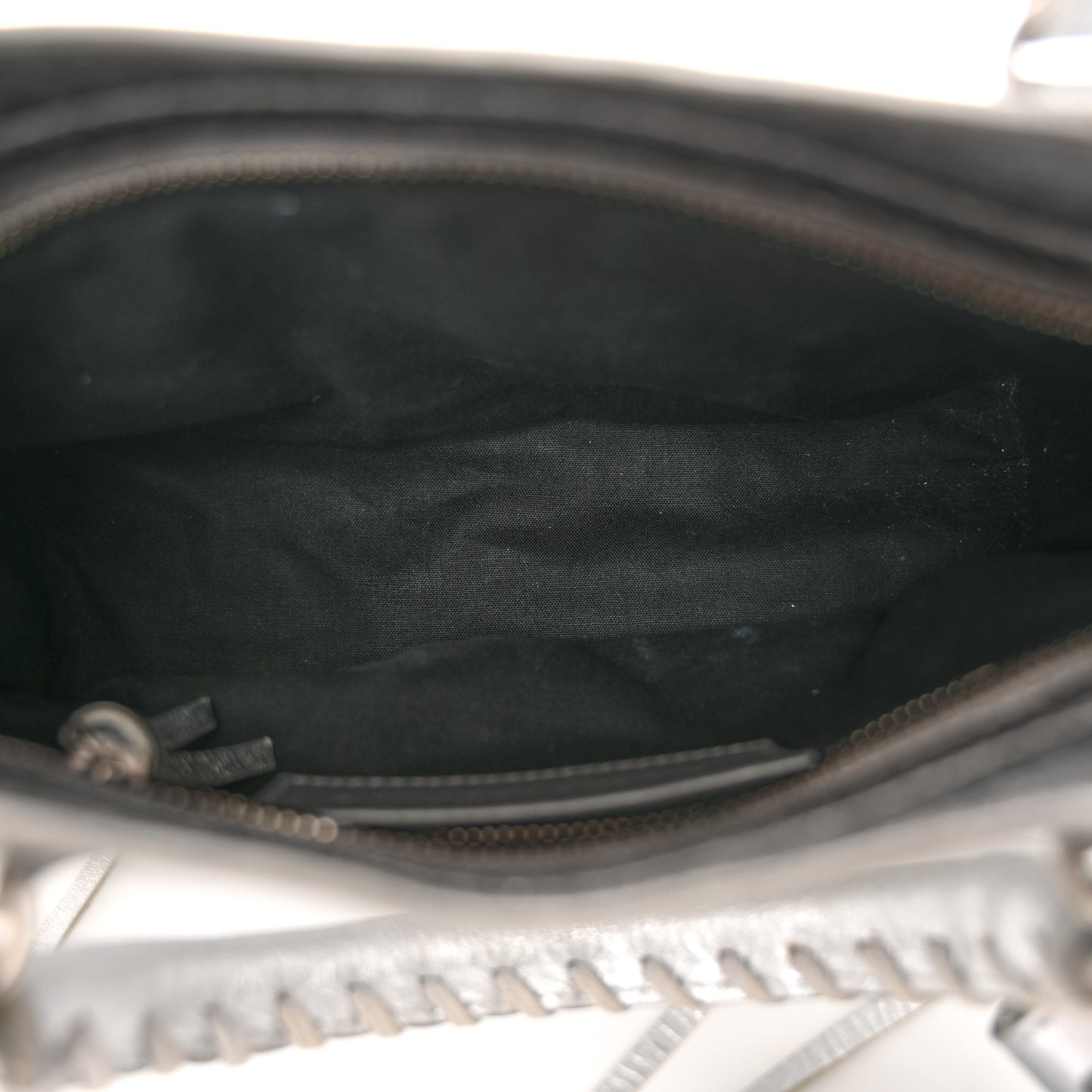 Laminated Agneau Classic Silver Hardware Mini City Silver