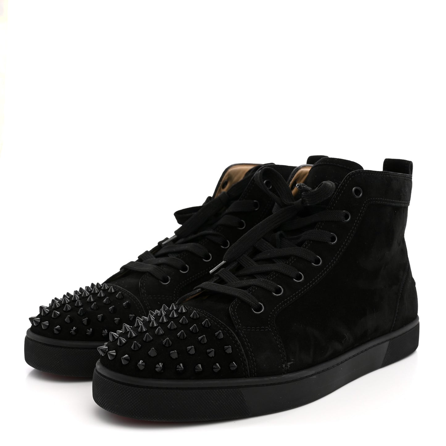 Suede Mens Lou Spikes Flat Sneakers 45.5 Black