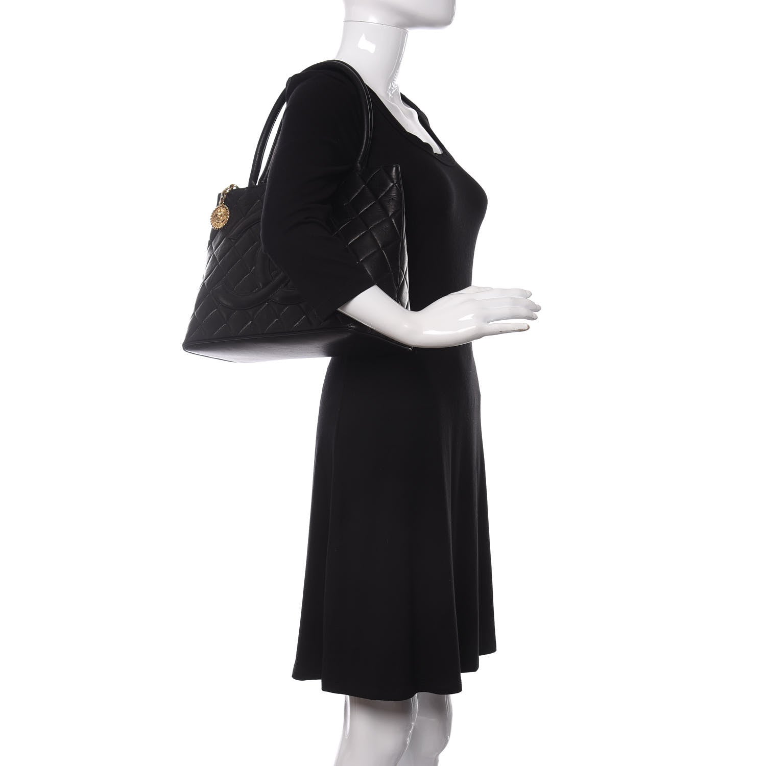 Chanel Lambskin Quilted Medallion Tote Black 2 of 12