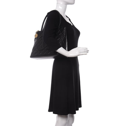 Chanel Lambskin Quilted Medallion Tote Black 2 of 12