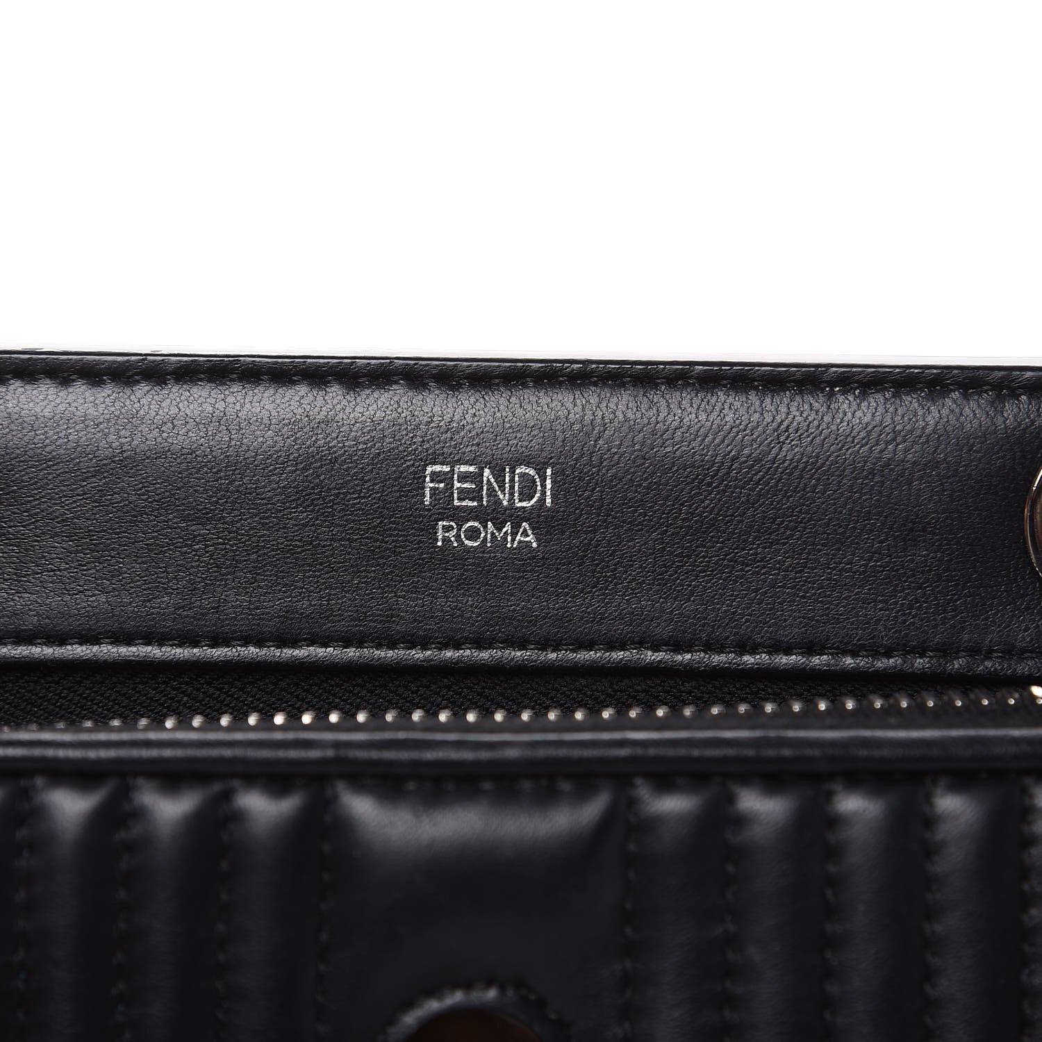 Fendi Shiny Nappa Trapuntata Chain Small DotCom Click Chain Satchel Black 7 of 13
