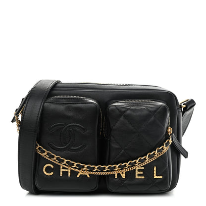 Chanel Calfskin Quilted Small Camera Case Black 1 of 9