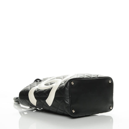 Chanel Calfskin Quilted Medium Cambon Tote Black White 4 of 7