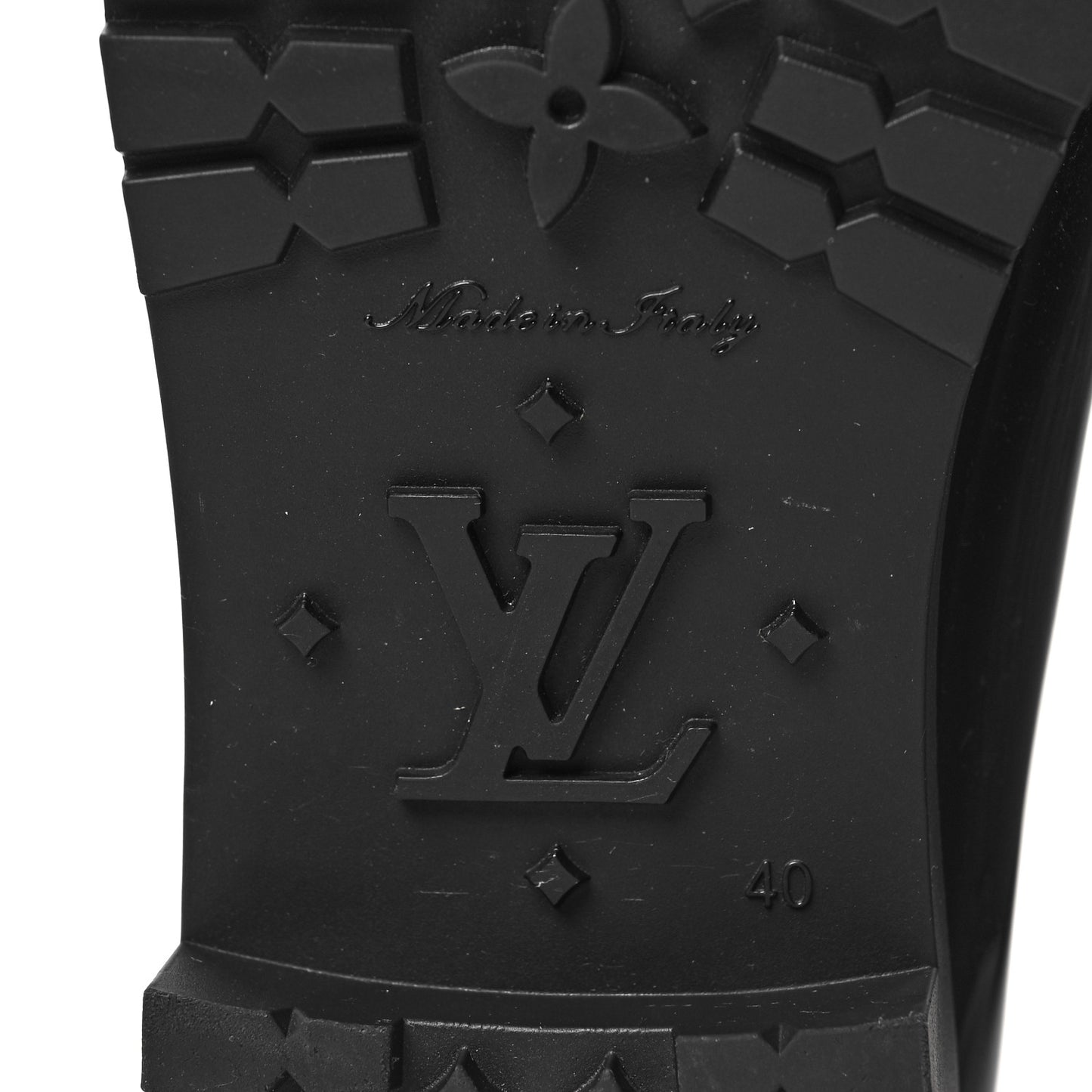 Rubber Embossed Monogram Splash Rain Boots 40 Black