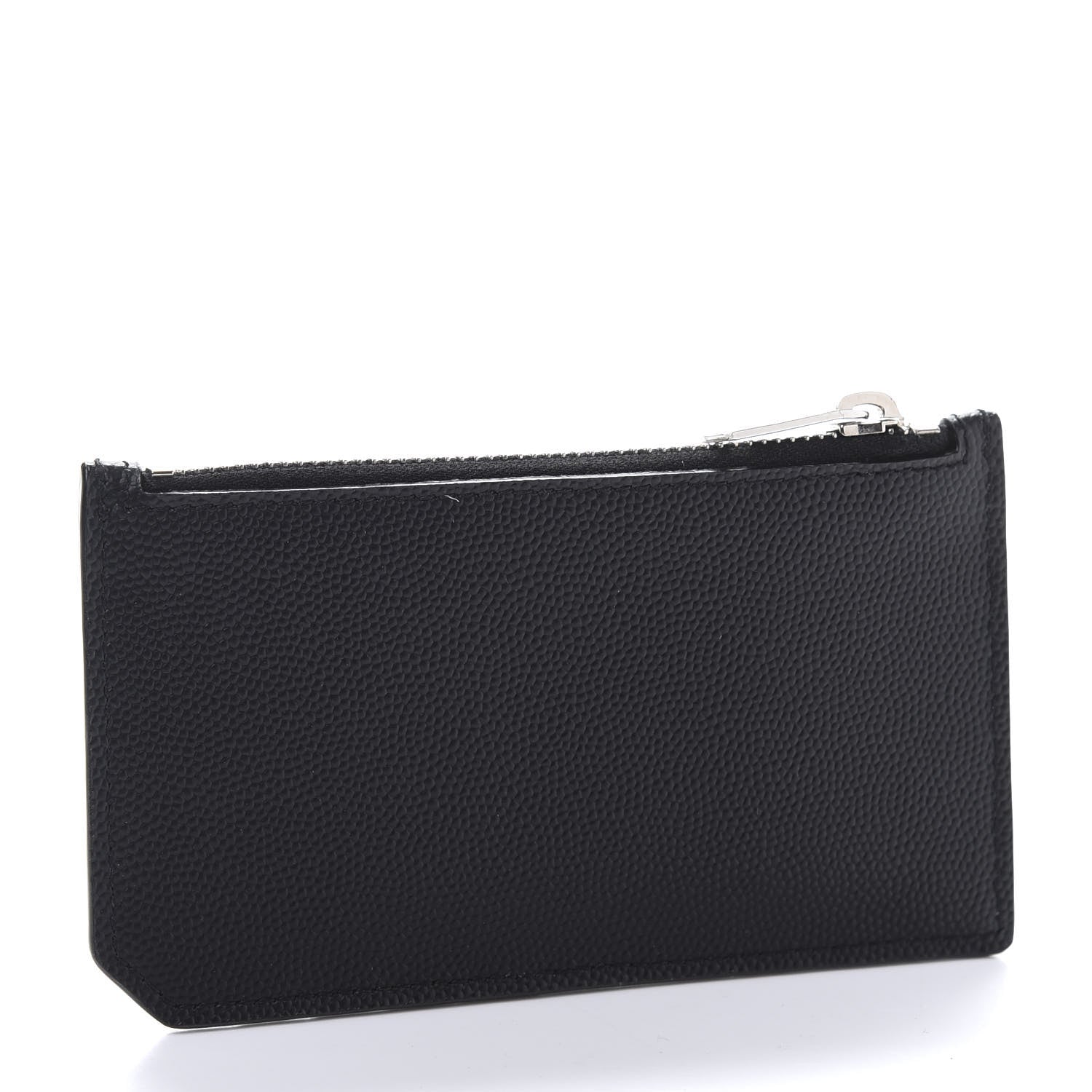 Saint Laurent Grained Calfskin 5 Fragments Zip Pouch Card Holder Black 3 of 8