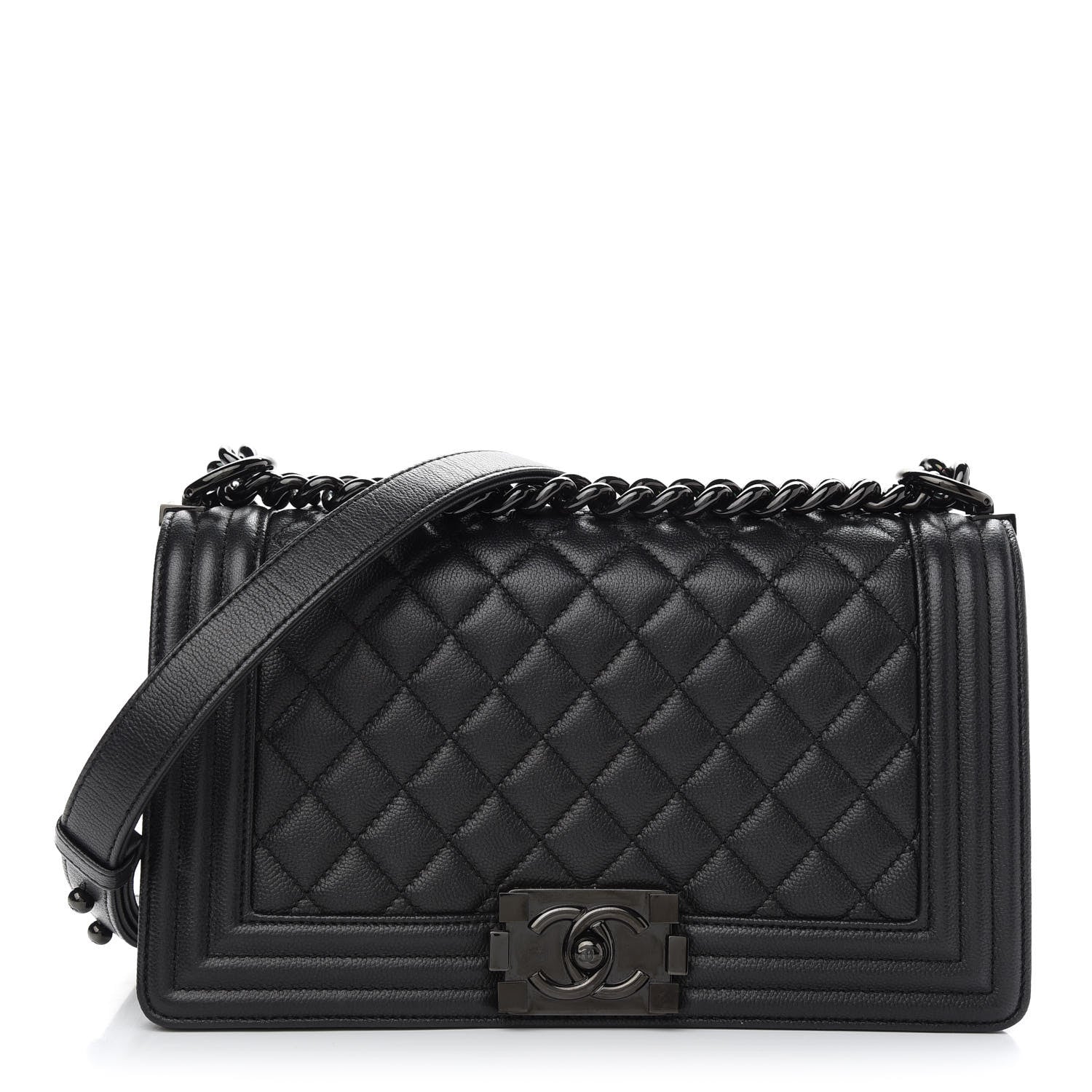 Chanel Caviar Quilted Medium Boy Flap So Black 1 of 9