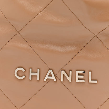 Chanel Shiny Calfskin Quilted Small Chanel 22 Beige 9 of 11