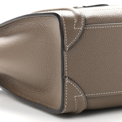 Celine Drummed Calfskin Nano Luggage Souris 10 of 11
