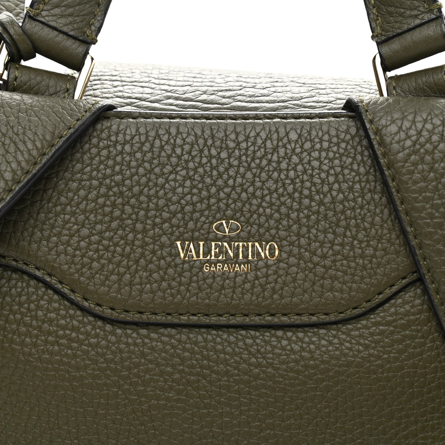 Valentino Garavani Pebbled Calfskin Rockstud Backpack Army Green 11 of 15