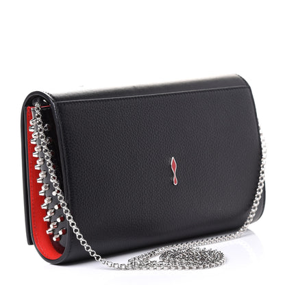 Christian Louboutin Calfskin Beaded Paloma Loubitag Clutch Black 2 of 4
