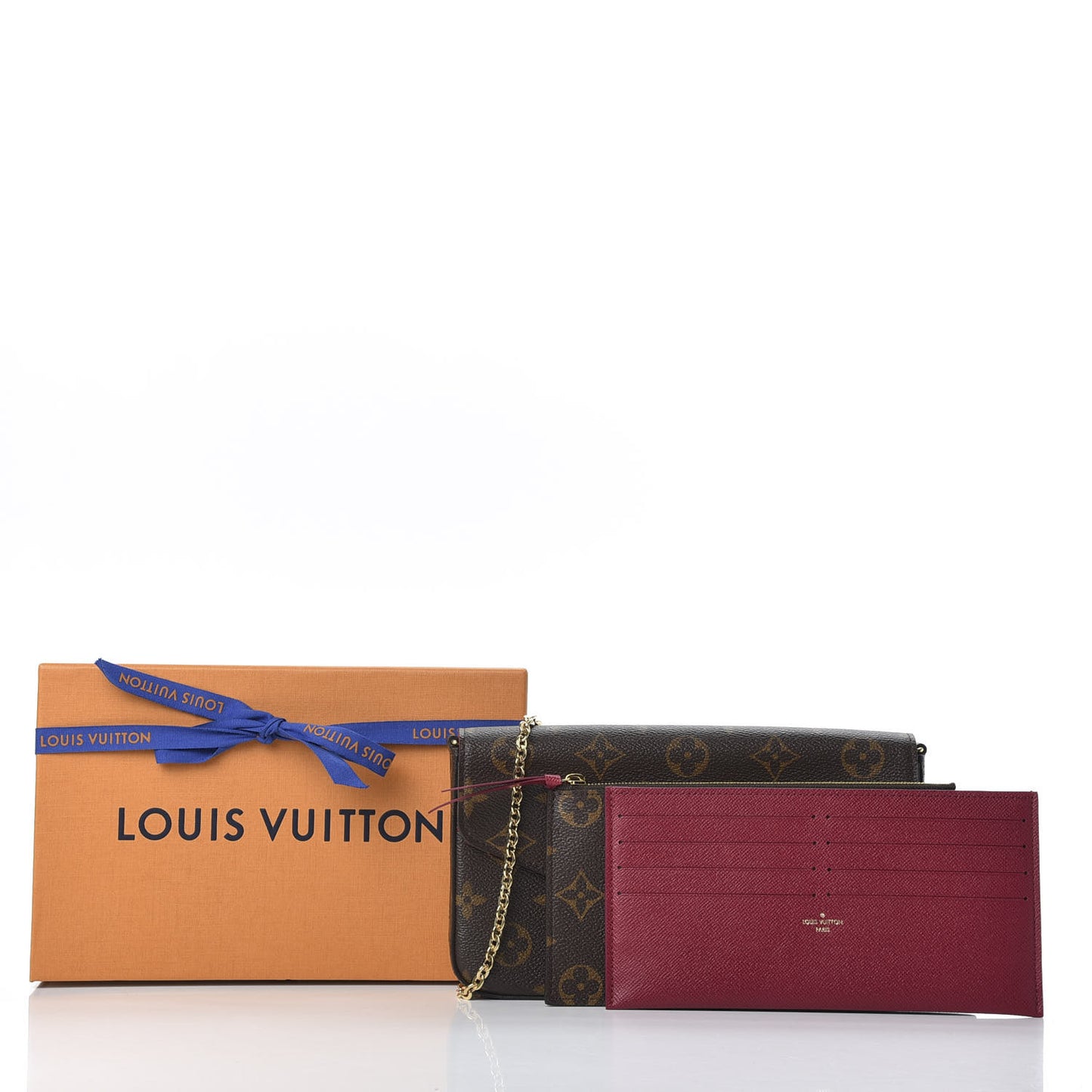Monogram Pochette Felicie Chain Wallet Fuchsia