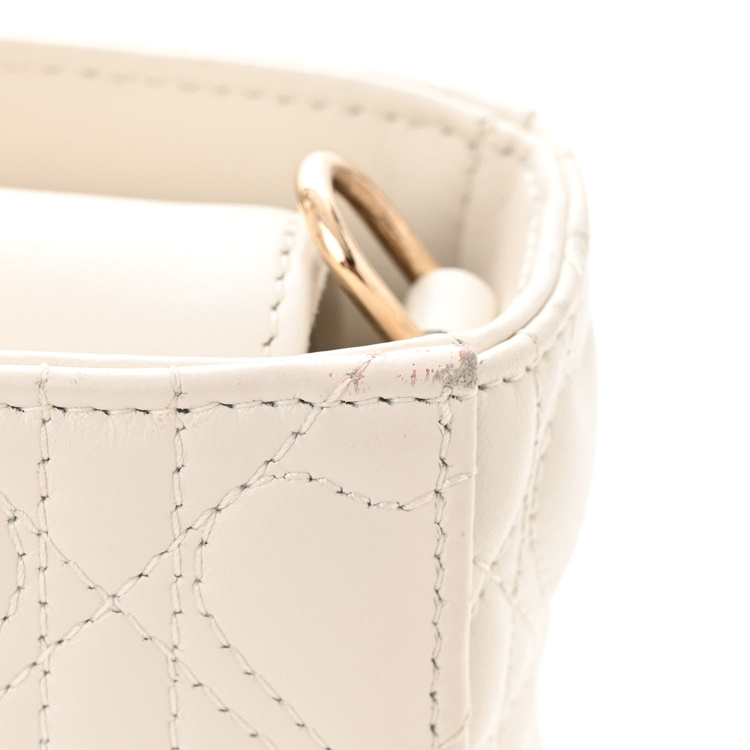 Christian Dior Lambskin Cannage Heart Medium Lady D-Joy White 16 of 17