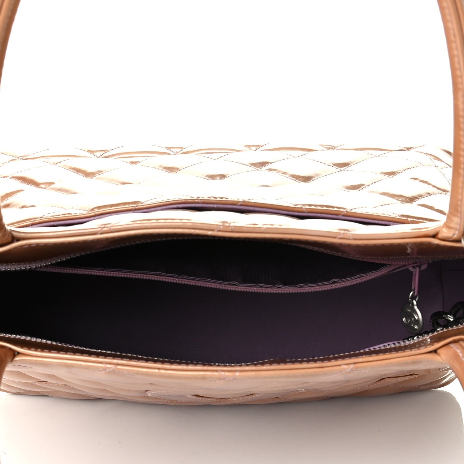 Chanel Patent Quilted Medallion Tote Dark Beige 4 of 9