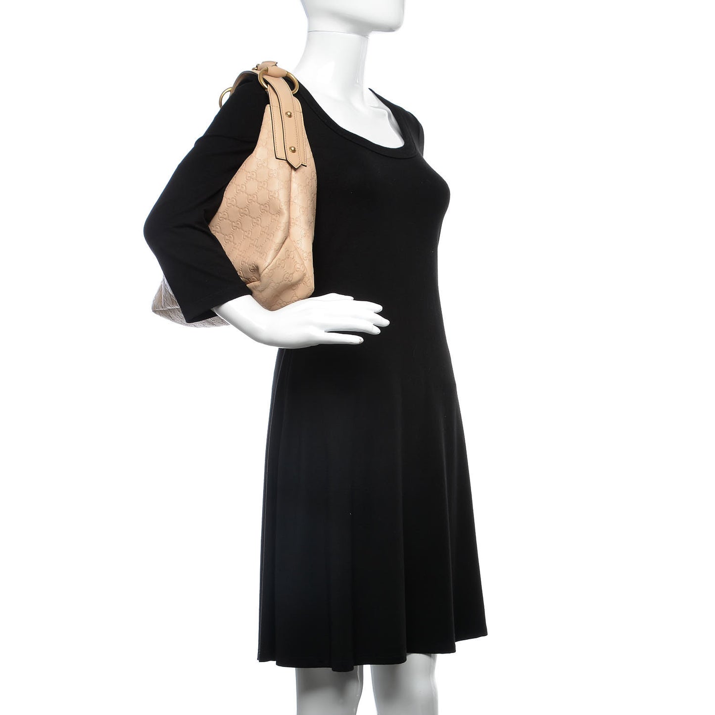 Guccissima Medium Horsebit Chain Hobo Winter Rose