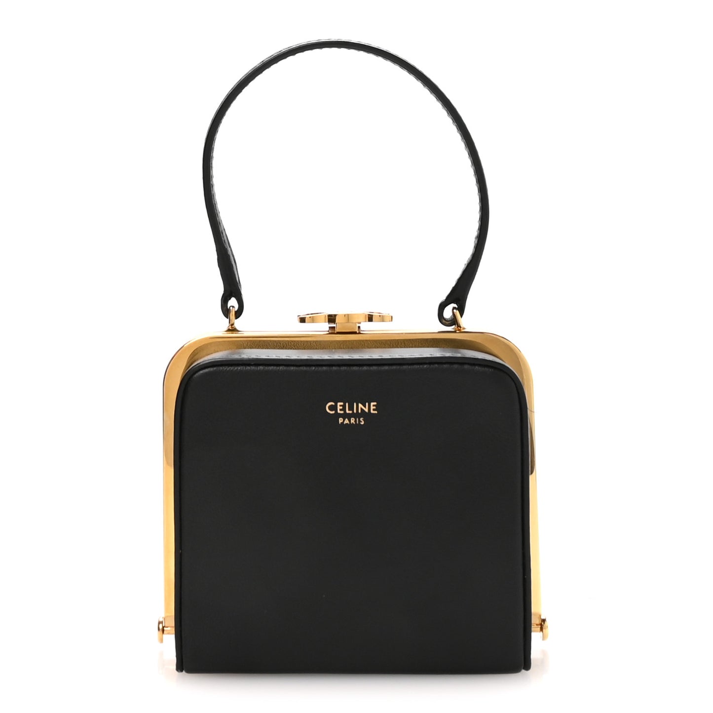 Shiny Calfskin Lana Triomphe Minaudiere Black